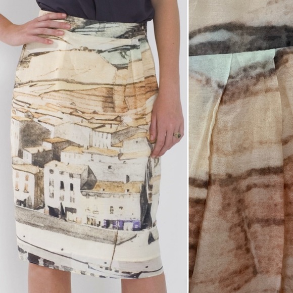 Stacey and Dagg Dresses & Skirts - Dagg & Stacey City Village Mountain Print Skirt